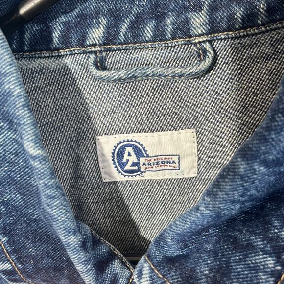 Vintage Y2K Arizona The Original Blue Denim Jean Trucker Vest Womans Size Small - Picture 3 of 4